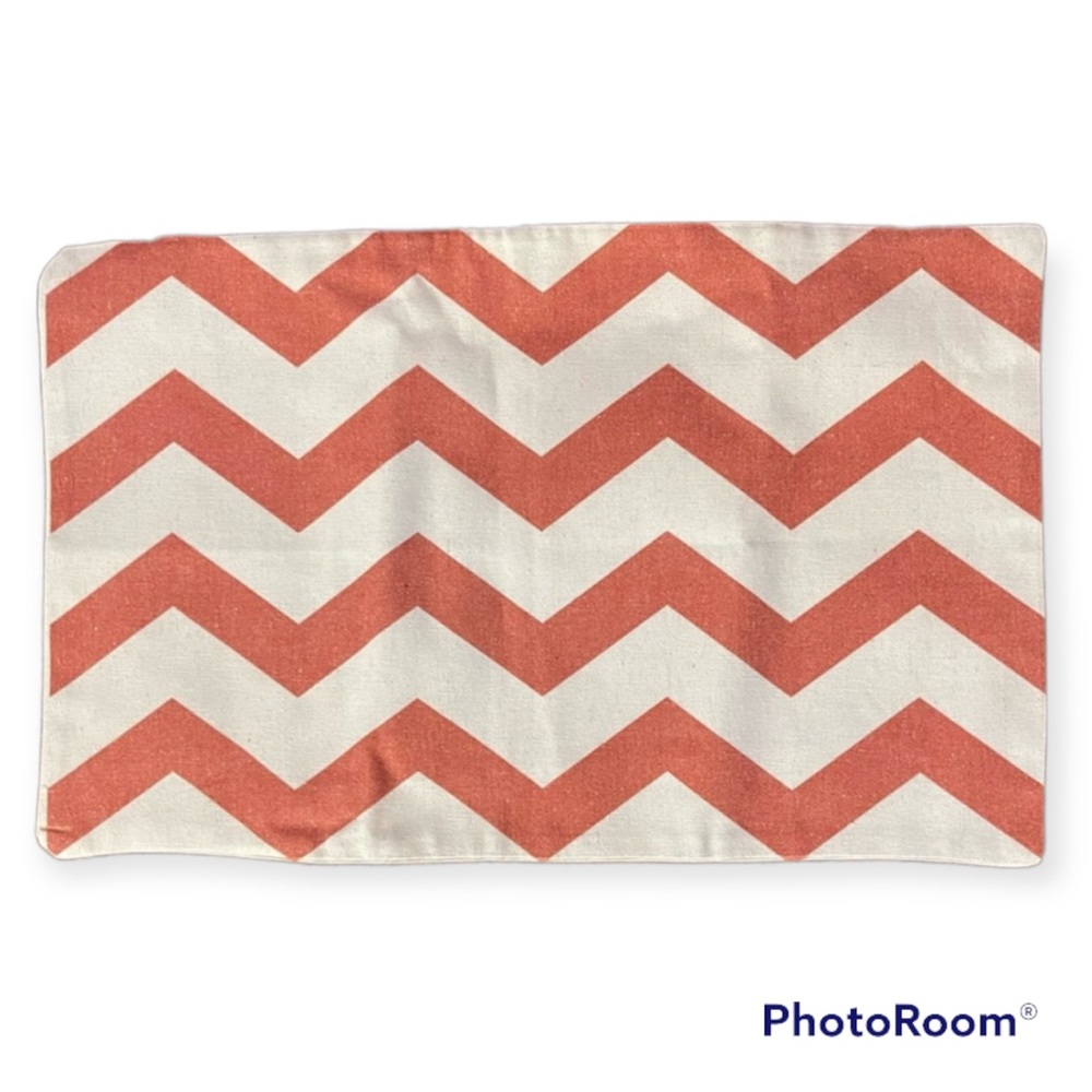 NWOT - Chevron patterned pillow cover Orange Size 11”x 18”